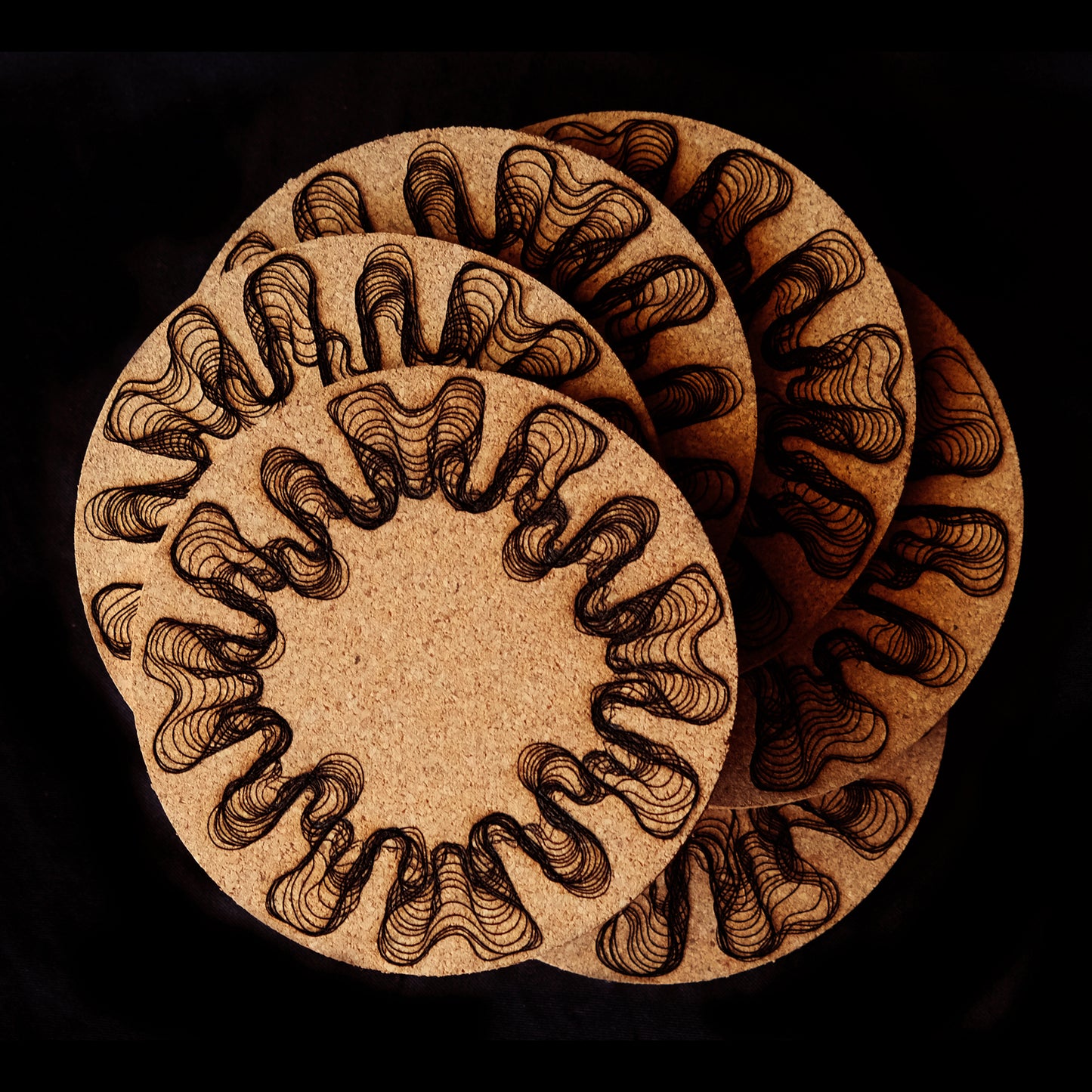 CORALESCENCE CONTOUR CORK COASTERS